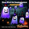 Halloween Glowing Witch Hat Lanterns Hanging Decor for Garden Porch Room Indoor Outdoor Holiday Party Props Decor,Ghost Light