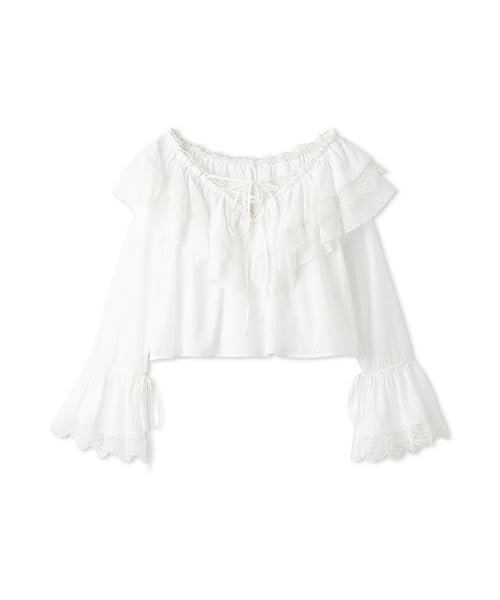 Snidel Varie Lace Blouse SWFB251098 White Women's