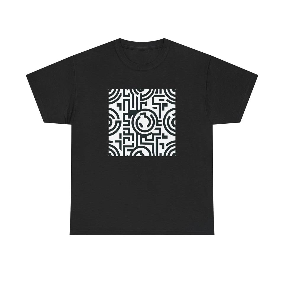 Unisex Adult T Shirt Timeless Greek Meander Design Black/White L