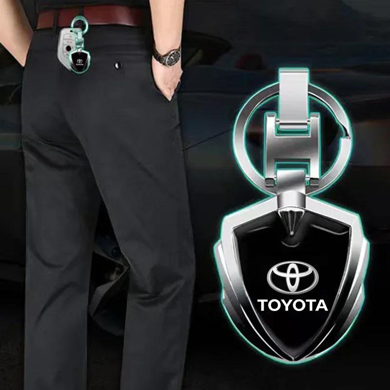 Car Accessories 3D Metal Key Rings Car Logo Emblems Keychain For Toyota C-hr Prado Rav4 Yaris Hilux Prius Avensis Corolla Camry