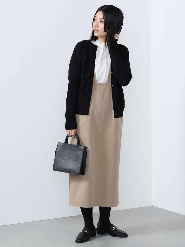 Knit Front Lace Knit Cardigan BLACK ONE SIZE [Beams Heart] L/S Women's