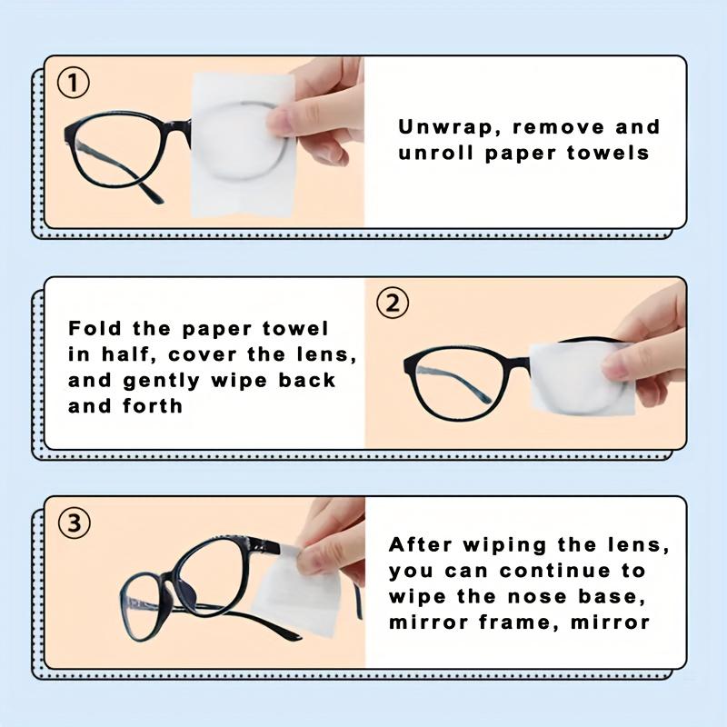 100PCS Glasses Lens Wipes Wipes, Disposable Mobile Phone Screen Lens Cloth Wipes, Lens Screen Paper Wipes