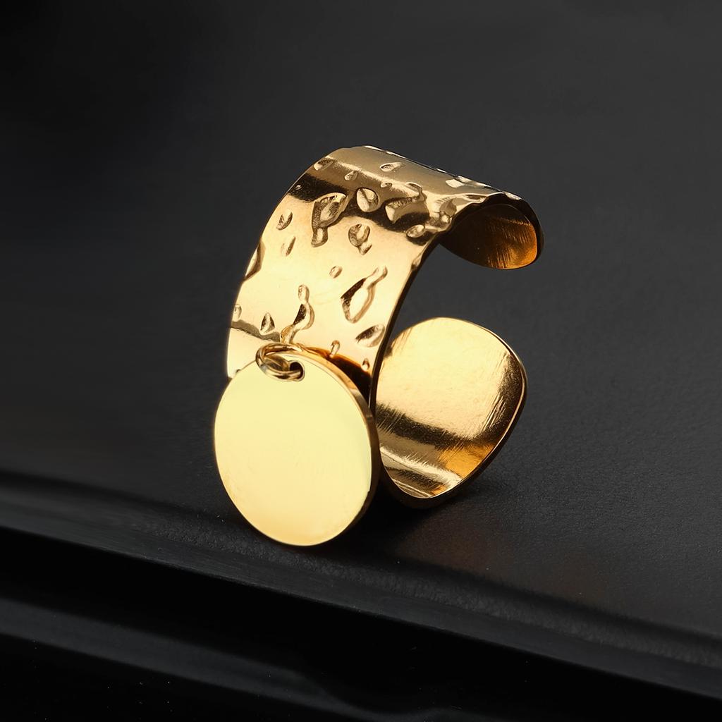 1pc new stainless steel personality fashion open adjustable ring niche design high-end ring versatile