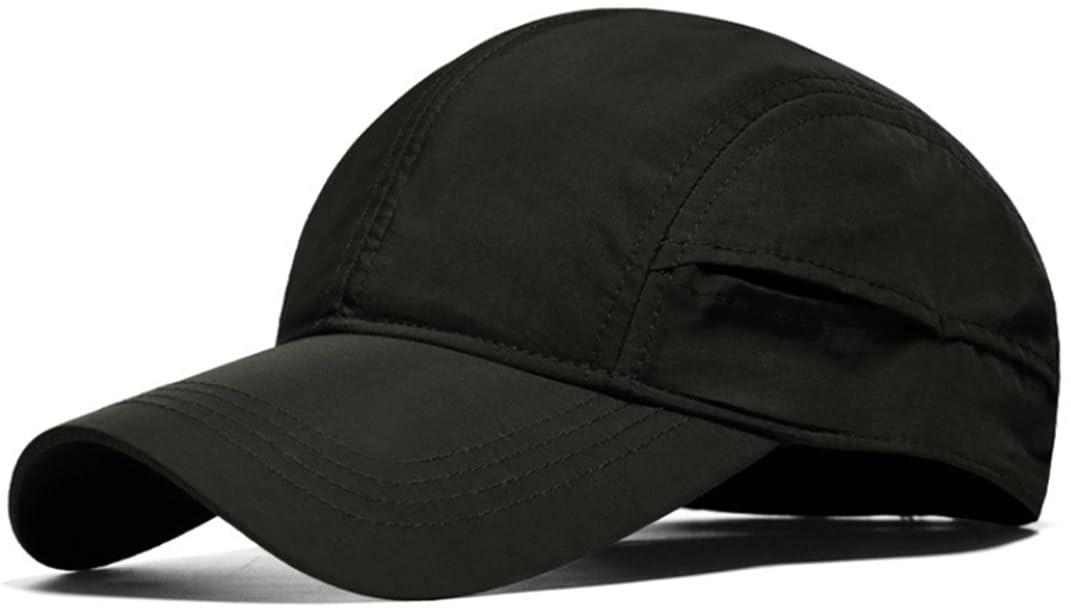 

Laquest Quick-Drying, Water-Repellent 4-Panel Jet Cap for Men and Women, Spring, Summer, and Fall (Black, Size L)
