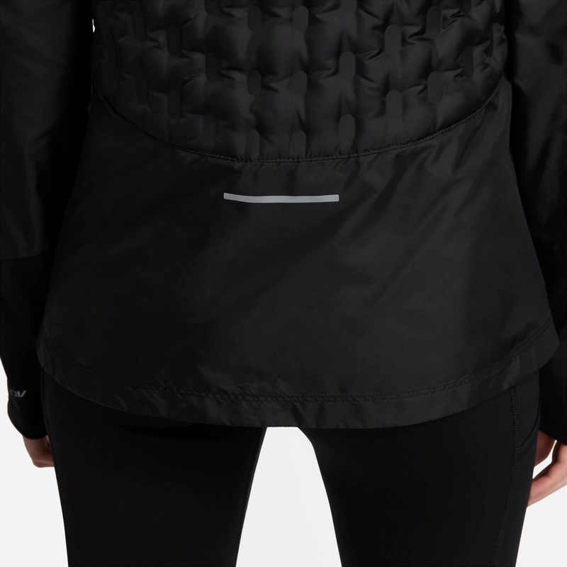 Nike Solid Color Logo Print Zip Round Neck Jacket Women jackets Black DQ6710-010