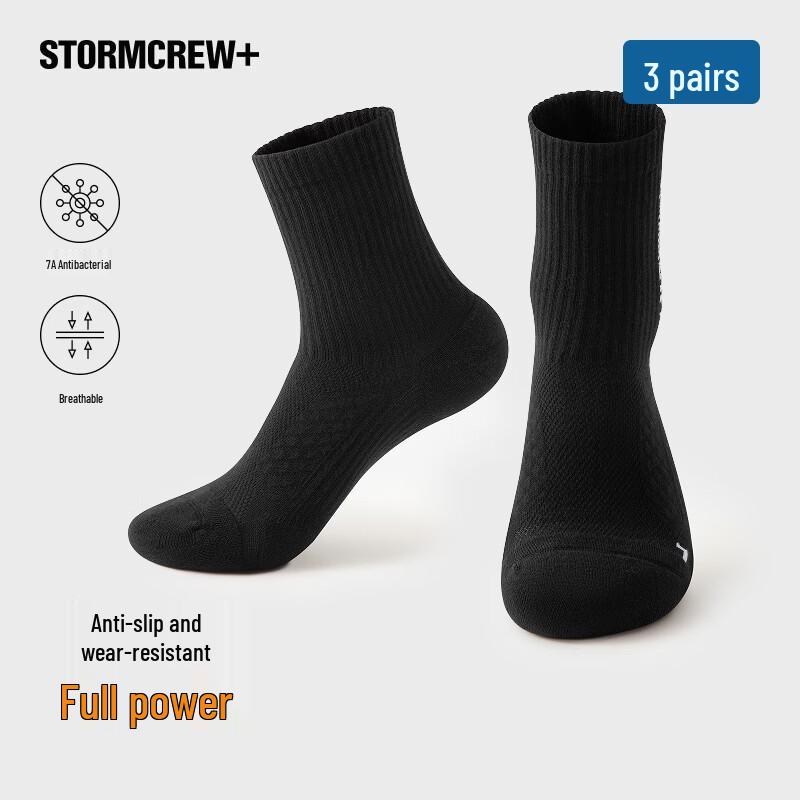 

STORMCREW+ Men s Anti-Slip Mid-Calf Sports Socks (3 Pairs)
