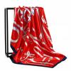 Foulard da Donna 90*90Cm Sensazione di Seta Quadrato per Capelli Collo Bandana Ufficio Sciarpa Anelli Porta-Fazzoletto Wrap