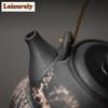 230ML Retro Black Pottery Gourd Lifting Handle Teapot Elegant Tea Infuser Pot Tea Maker Kettle with Filter Drinkware Ornaments