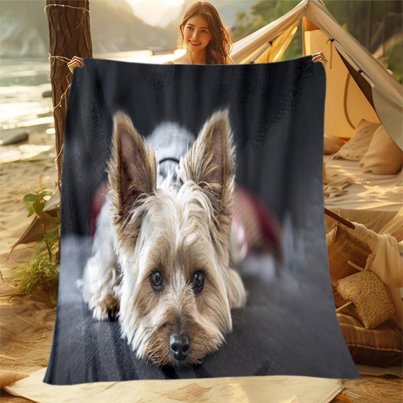 1pc Dog Pattern Blanket, All Season Lightweight Home Office Outdoor Nap Multifunctional Blanket