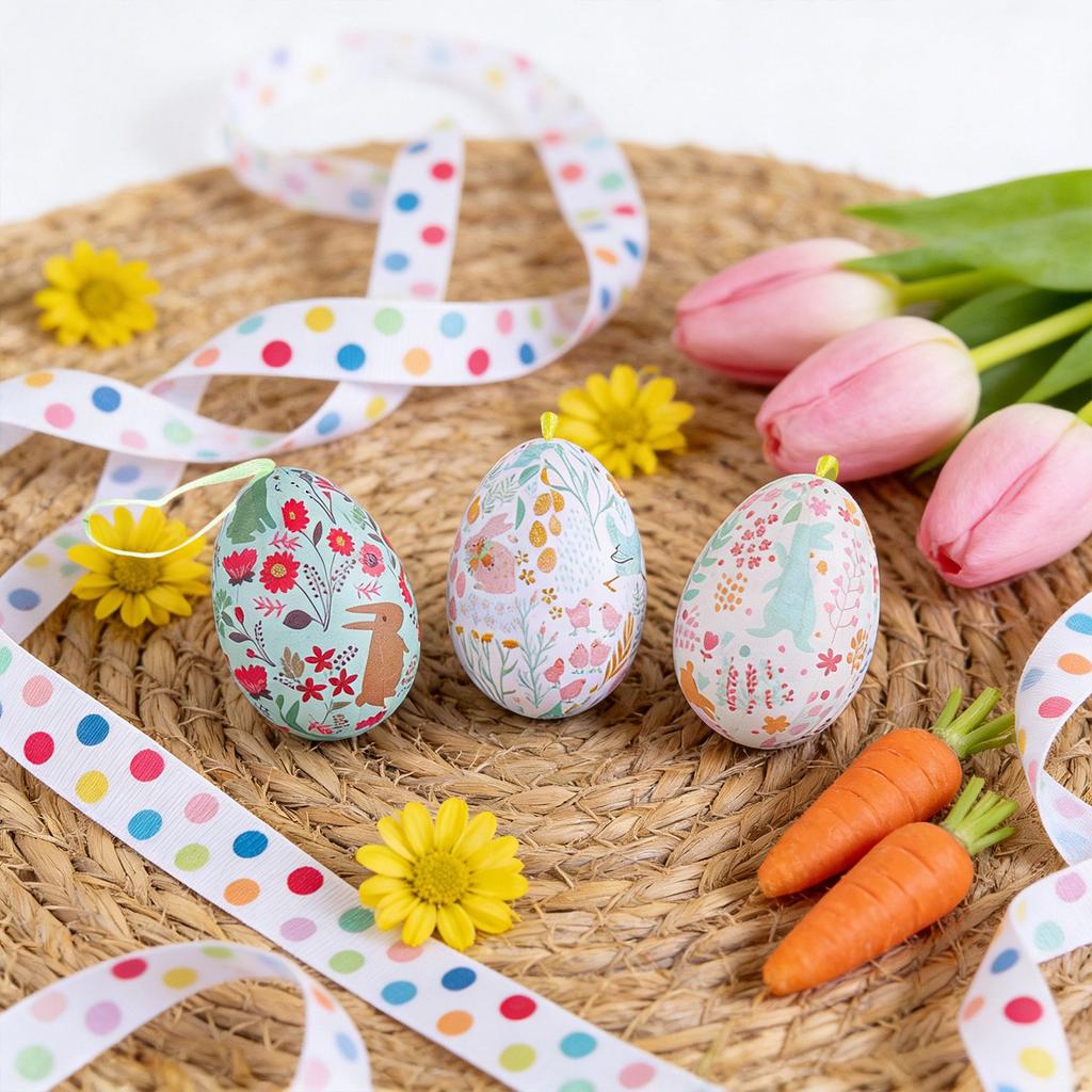 Plastic Easter Eggs, Pack Of 6 Printed Plastic Easter Eggs Loose Plastic Easter Eggs Empty Easter Eggs Plastic Eggs