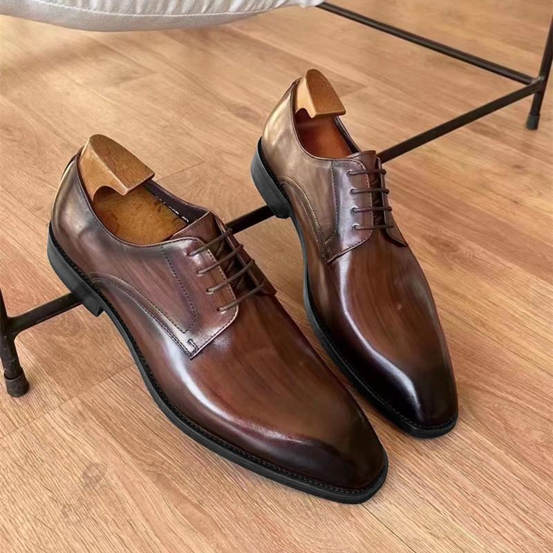 Fashion Brogue Men Wedding Dress Shoes Fashion Leather Shoe Lace-up High Quality Business Shoes Formal Black Brown Party Shoes Men