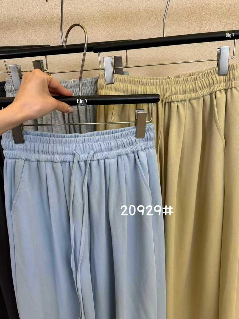 Da7 Women's Korean Style High Waist Wide-Leg Pants - Plus Size, Spring Casual, with Drawstring, Loose Fit.