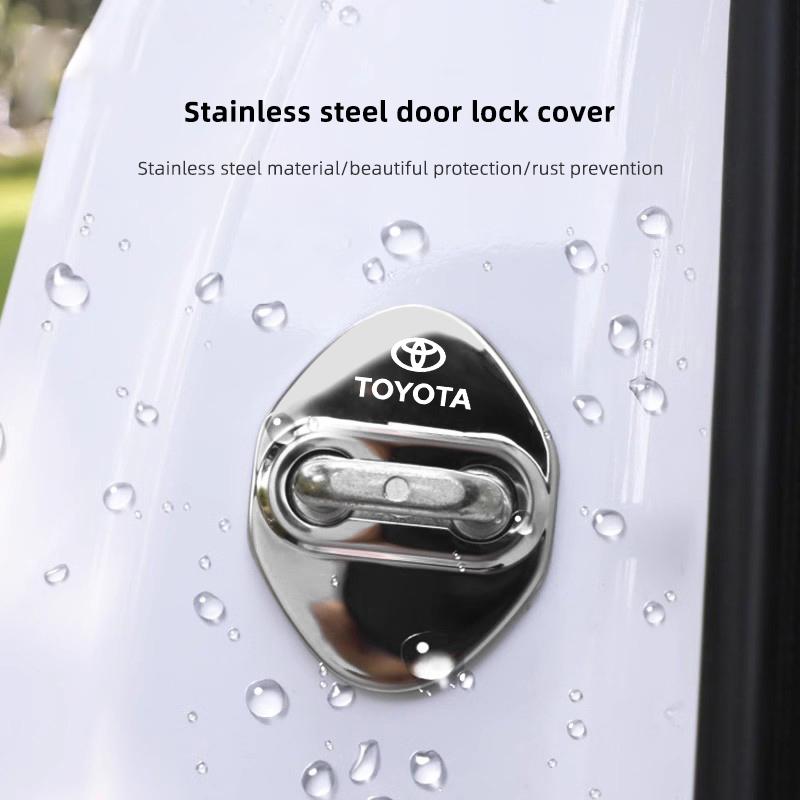 4Pcs Car Door Lock Cover Protective Covers Accessories For Toyota 86 Mirai Supra Prado Alphard Crown Vellfire Sequoia Venza Aval