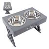 Elevated Dog Bowls Prevent Slip 3 Heights Adjustable Raised Dog Bowl with 2 Stainless Steel Dog