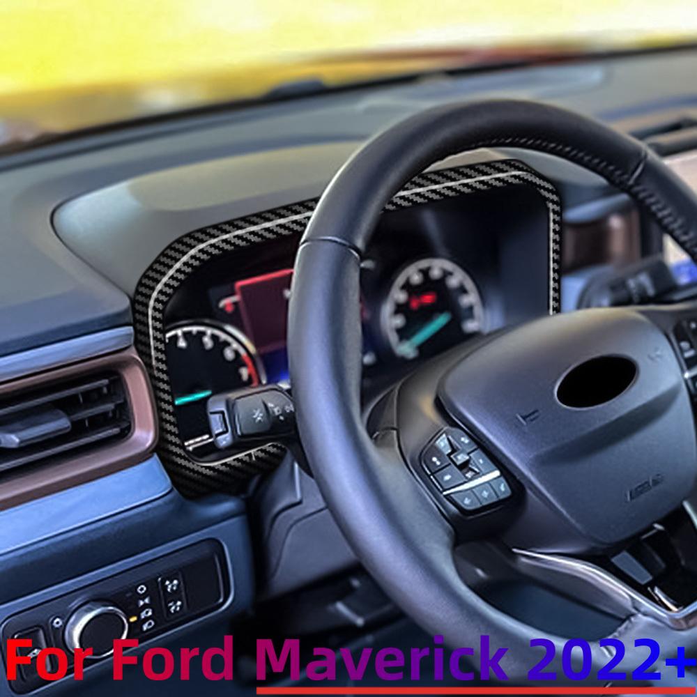 For Ford Maverick 2022 2023 2024 Car Dashboard Trim Interior Instrument Panel Frame Cover Sticker ABS Carbon Fiber Accessories