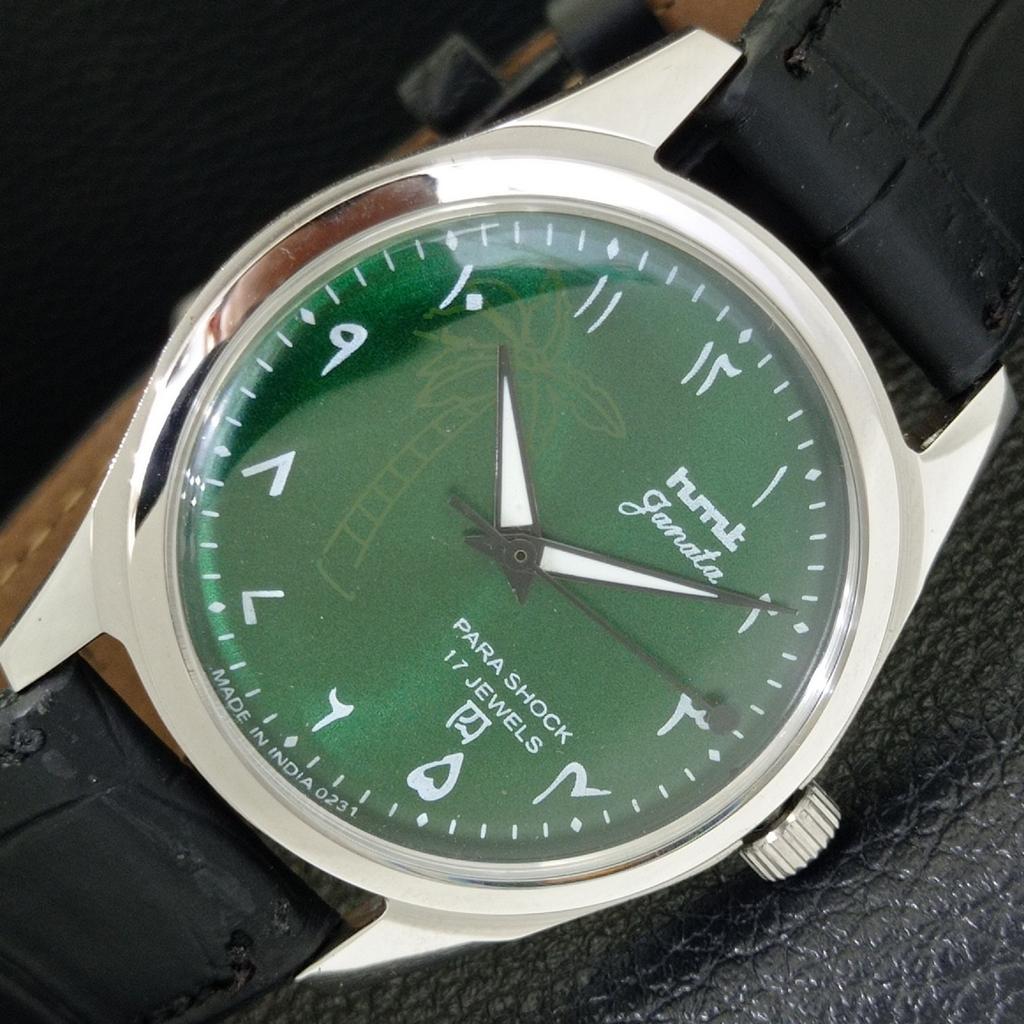 

ВИНТАЖНЫЕ ЧАСЫ HMT JANATA С РУЧНЫМ ЗАВОДОМ, ИНДИЙСКИЕ, МУЖСКИЕ, АРАБСКИЕ, ЗЕЛЕНЫЙ ЦИФЕРБЛАТ, a440931-4 HT-a440931
