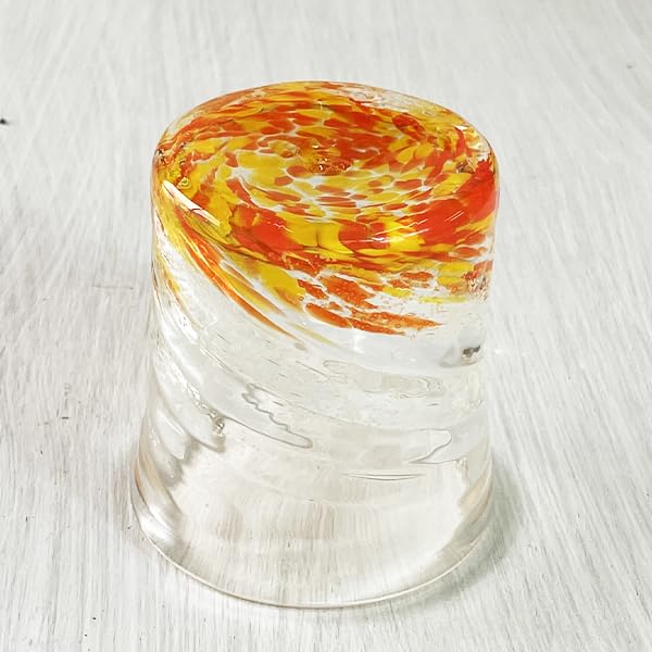 Kubagasaya Sklenice na whisky ze skla Ryukyu Suvenýr z Okinawy Fluorit Fluorit Světluška Sklenice na Awamori [kubagasaya] (oranžový)