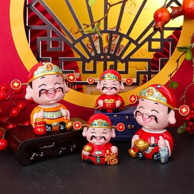 Blessing Chinese God of Wealth Figurine Cartoon Lucky New Year Statue New Year Decoration Gifts