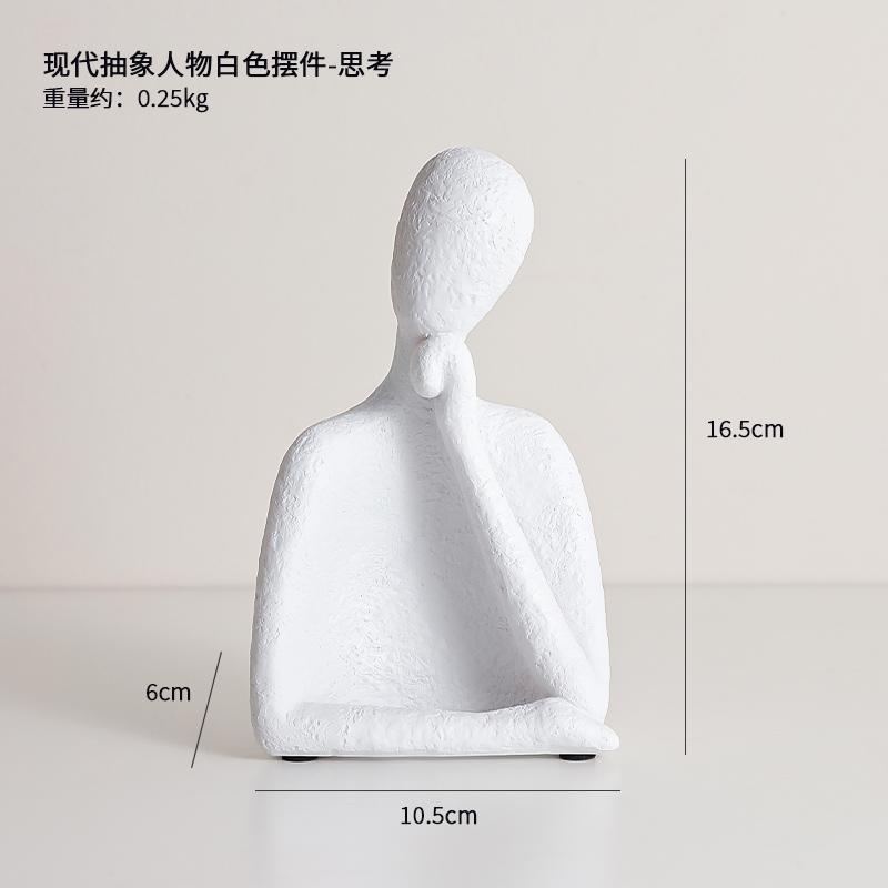 European Style Ceramic Figure Sculpture Handicraft Black and White Human Body Ornaments Abstract Art Living Room Office Ornament