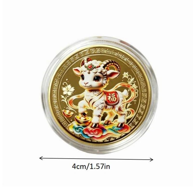 Year Of The Goat Souvenir Coins 2027 Zodiac Goat Collectible Coins New Year Gift Goat Metal Crafts Art Display Decor