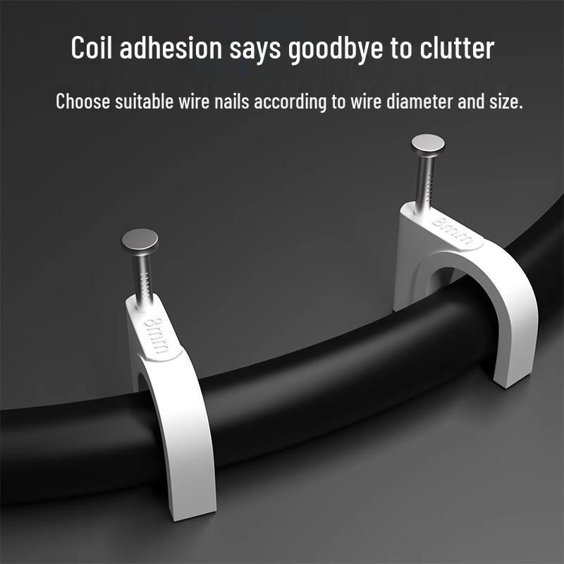 Network Cable Router Clamp - Wall-Mounted Cable Organizer with Steel Nail Clips