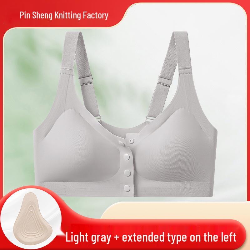 Cross-border Antibacterial Mastectomy Prosthesis Bra with Fake Breast Pads, Seamless Front Closure, for Post-Op and Reduction Support.