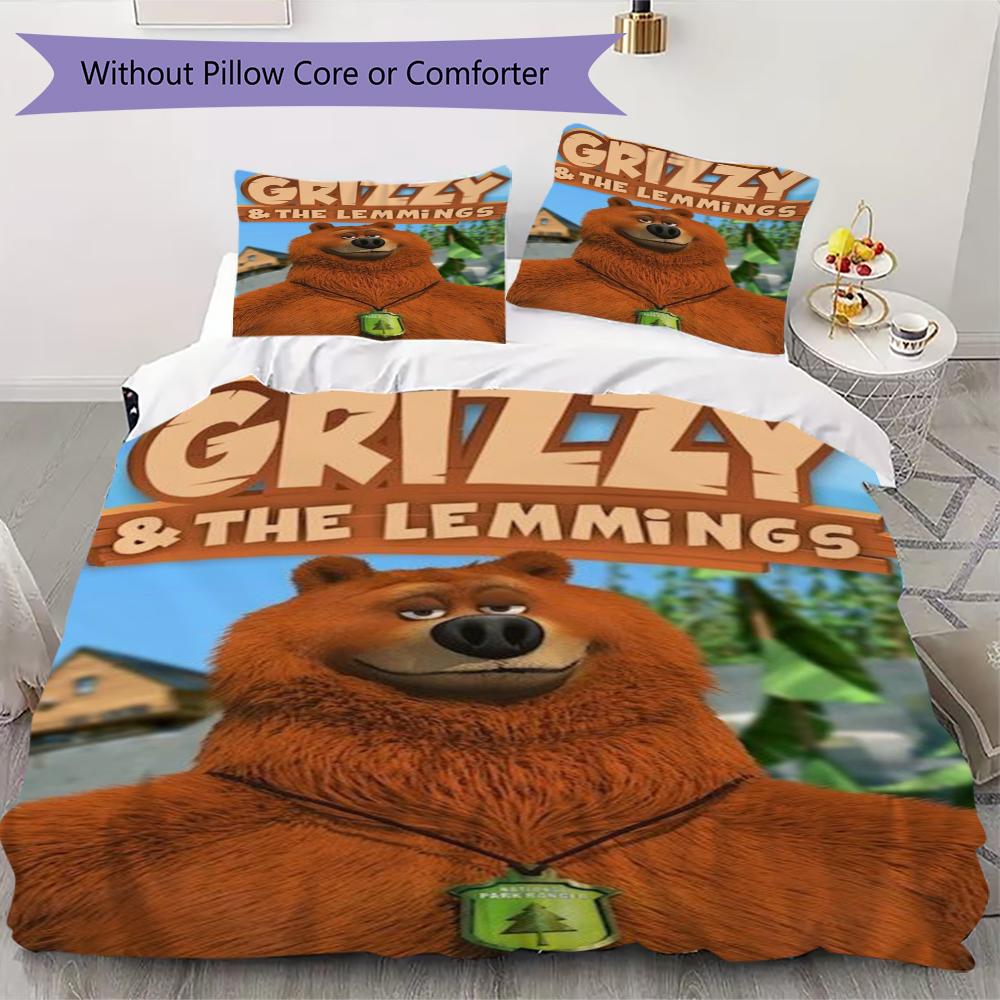 Grizzy Lemmings Bedding 1 Duvet Cover 2 Pillowcase Without Core Without Core Duvet Cover And Pillowcase Soft And Comfortable Bedding Set