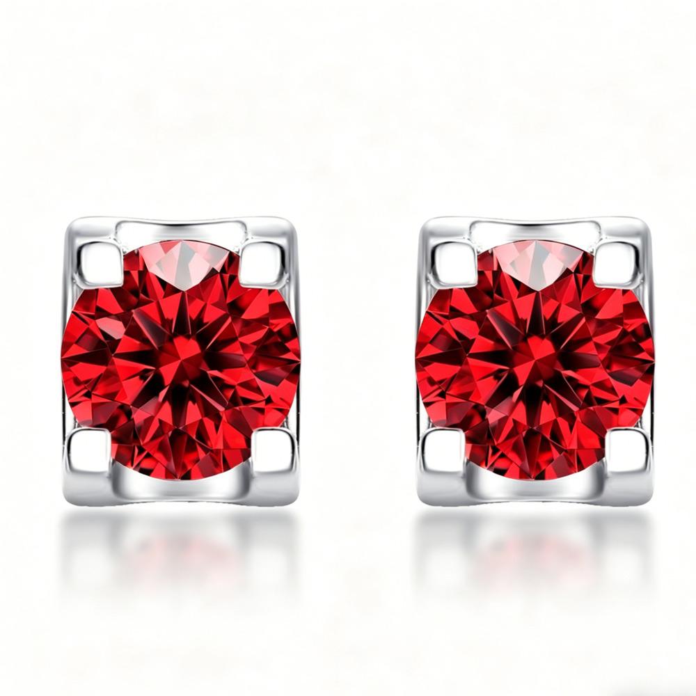 6.5mm Four Prong Moissanite Stud Earrings S925 Sterling Silver D VVS1 Fine Jewelry For Men Women
