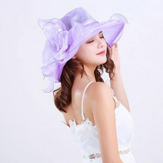 

Women s UV Protection Wide Brim Mesh Sun Hat for Spring & Summer Beaches Medium (56-58 cm) фіолетовий