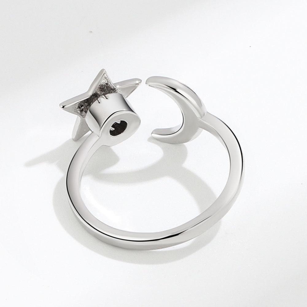 Star Rotation Ring, Female Opening Rings, Adjustable Star-moon Finger Ring