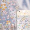 Embossed Flower Pink Butterfly Lucky Peach Blossom Chic Spring Petal 5D Soft Relief Adhesive Nail Art Stickers Manicure Decals