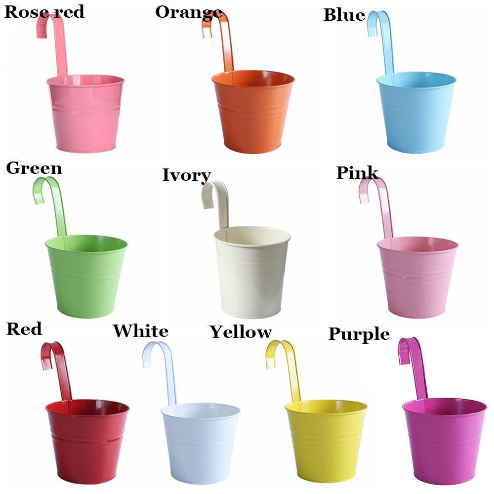 Metal Garden Supplies Iron Planter Balcony Decor Flower Holder Metal Bucket Succulent Basket Hanging Flower Pots
