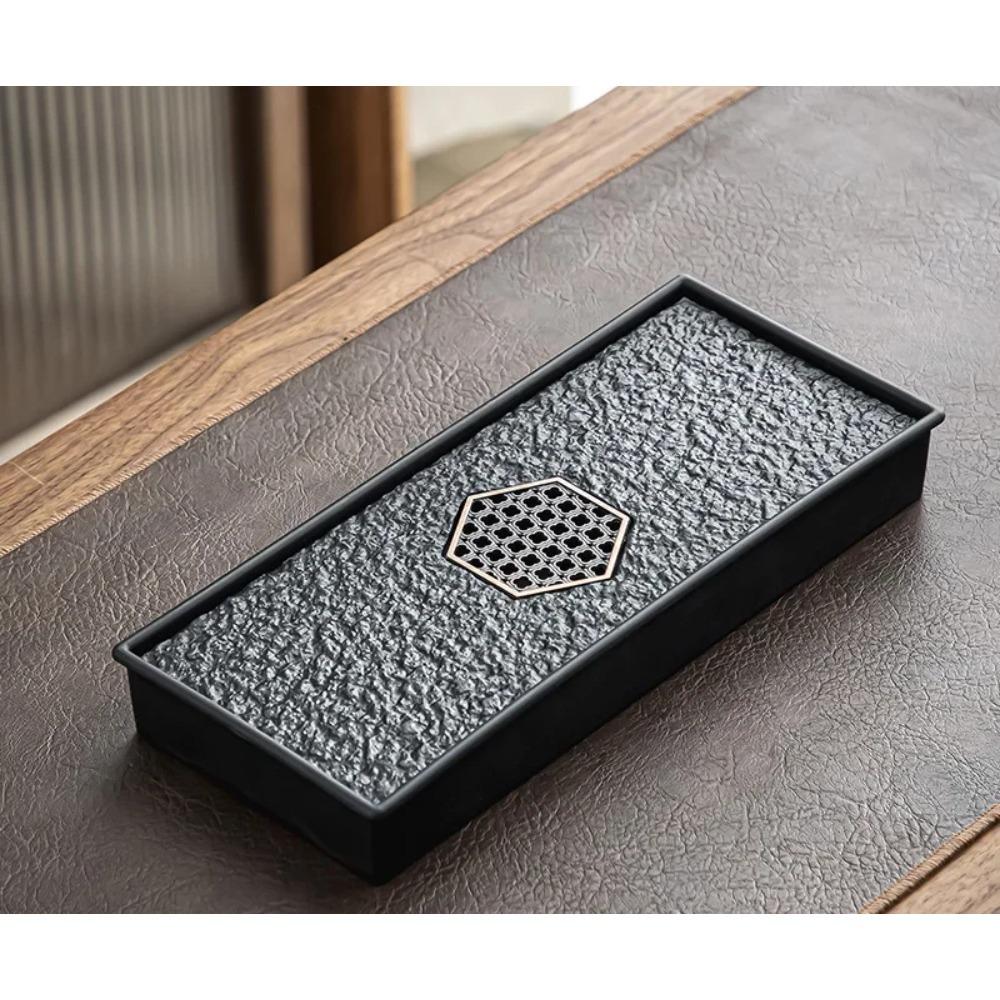 

Чайный поднос, имитирующий камень Угджин, для слива воды, сухой пузырьковый поддон, изолированный и термостойкий, для хранения чайных сервизов, принадлежности для чайной церемонии