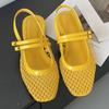 Fashion Sexy Mesh Shallow Women Sandals Fashion Buckle Narrow Band Hollow Slide Sandals Summer Comfort 42 43 Large Size Mary Jane Shoes