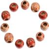 Painted Wooden Beads Randomly Mixed Big Hole Beads 10/12/17mm Eco-Friendly DIY Wood Round Loose Beads for Jewelry Makeing Handmade Accessories