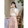Zhili New Chinese Style Women's Short-Sleeve Shirt & Skirt Set