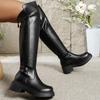 Fashion Sexy Pu Rear Zip Over The Knee Boots Women 2025 Winter Long Riding Boots