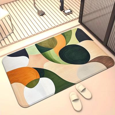 Tapis de Bain Style Art Aborigène Collection Motifs Créatifs Peinture de Points Géométriques Tapis de Sol Pour Décoration Intérieure