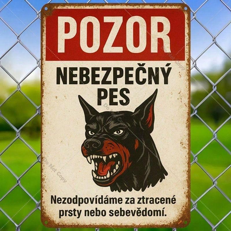 Винтажная металлическая табличка Настенное искусство Собака POZOR Ретро Декор бара