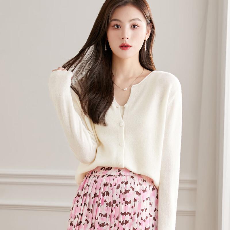 Srcr Women's 100% Wool Knit Cardigan