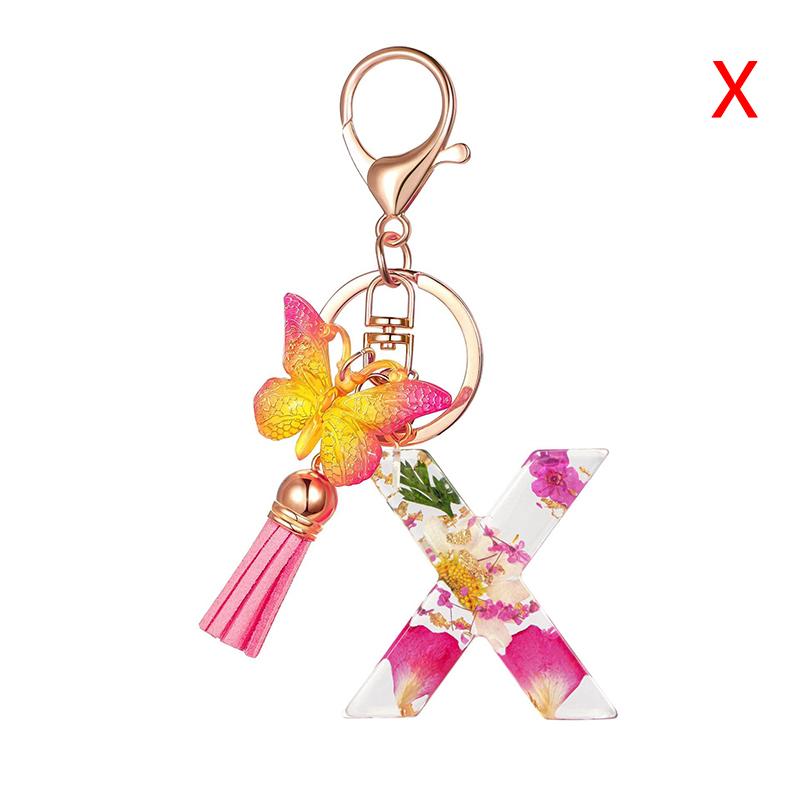 Diy A-Z Letters Keychain Metal Holder Pendent Key Chain Women Car Key Ring Simple Letter Name Key Party Gift Jewelry