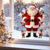 Holiday Home Decor Gifts Christmas Window Cling, Cute Santa Claus And Elf Boys Decal, Reusable Decorations Winter Static Glass Sticker for Home,