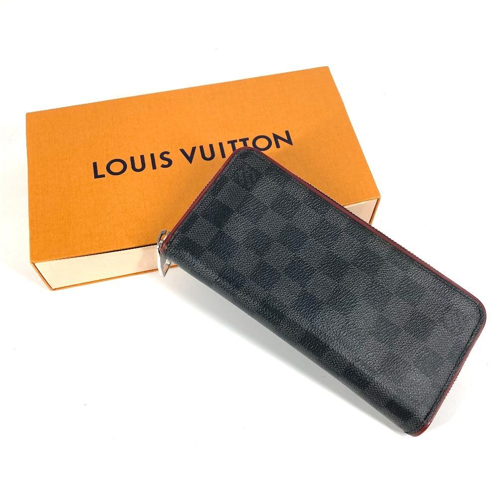 Louis Vuitton N63304 Damier Graphite Zippy Wallet Zip Around Wallet Black/Red