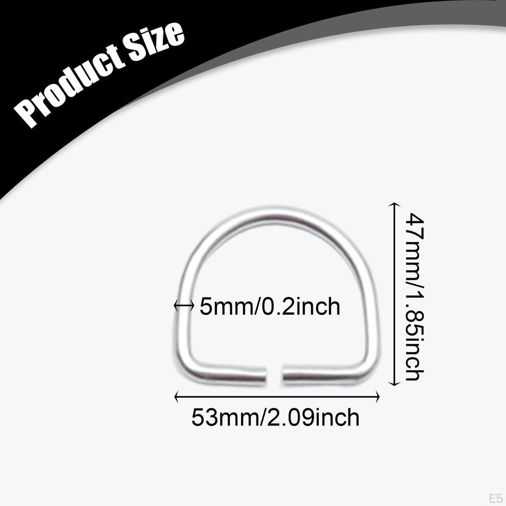 Metal D Connector Multipurpose Belts Buckle Shape Diving Hardware for Garment Belt Purse