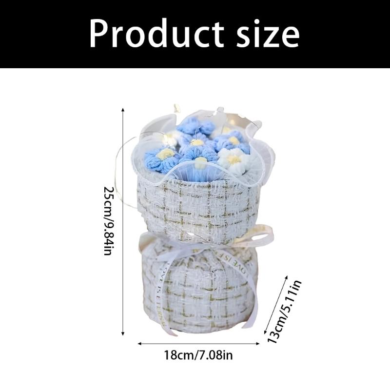 Knitted yarn simulation puff bouquet