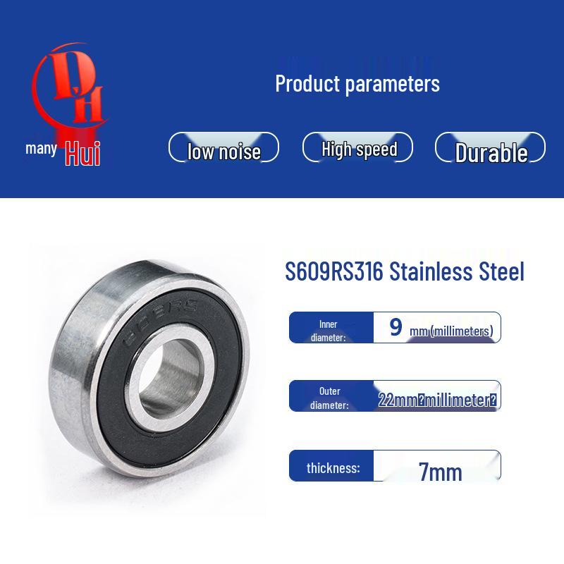 316 Stainless Steel Acid and Alkali Resistant Miniature Ball Bearing (Models 603-609, 688)
