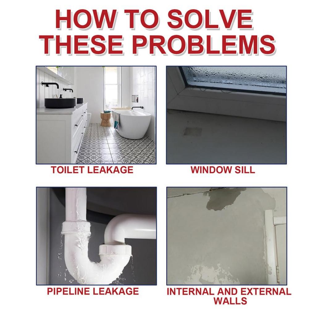 Leak Sealant Spray With Brush, Leak Waterproof Sealant Spray, Sealant For Exterior Wall Works With Most Materials100ml
