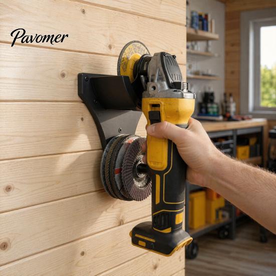 Angle Grinder Accessory Rack Organizer, Wall Mount with Disc Storage Bracket, Heavy Tool Organizer Duty Cutting Machines Holder, for Workshop