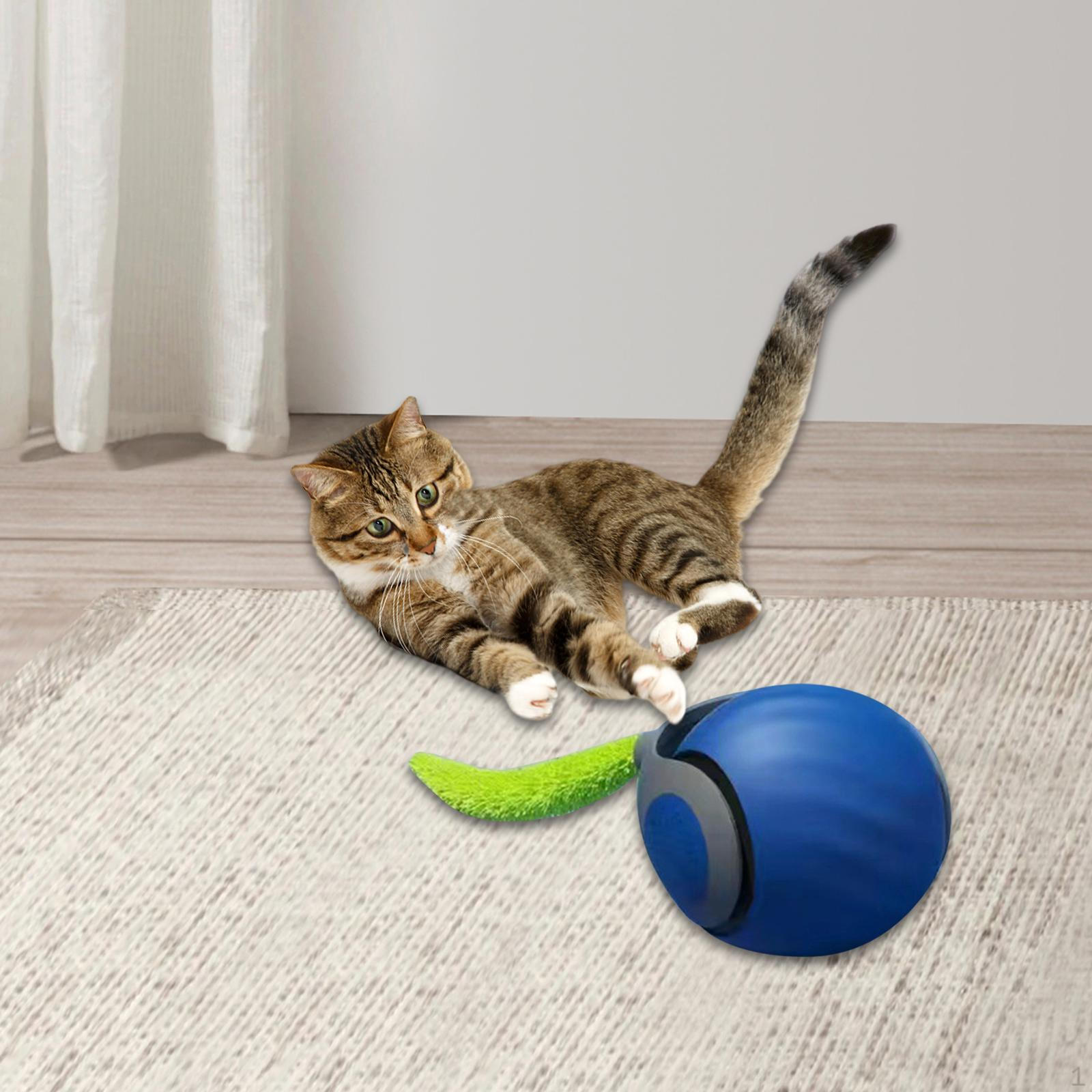 

Интерактивная игрушка для кошек, мяч, автоматически движущийся, катящийся для котенка синий