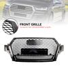 Gloss Black Front Bumper Radiator Vent Mesh Grille Grill Fit Q7 2016-2019